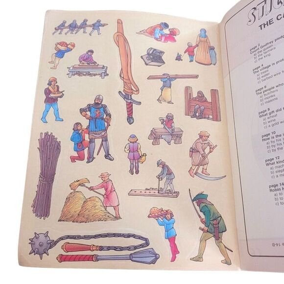 Vintage Stick Lift Create Picture Castle Safari Vinyl Figure Educational Book - Picture 4 of 6